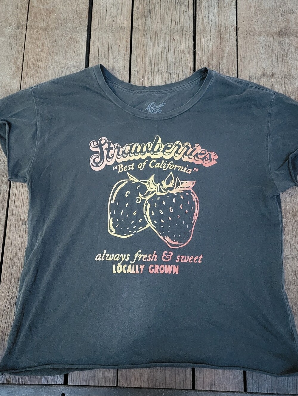 Midnight Rider 'Strawberries' Graphic Tee - Black